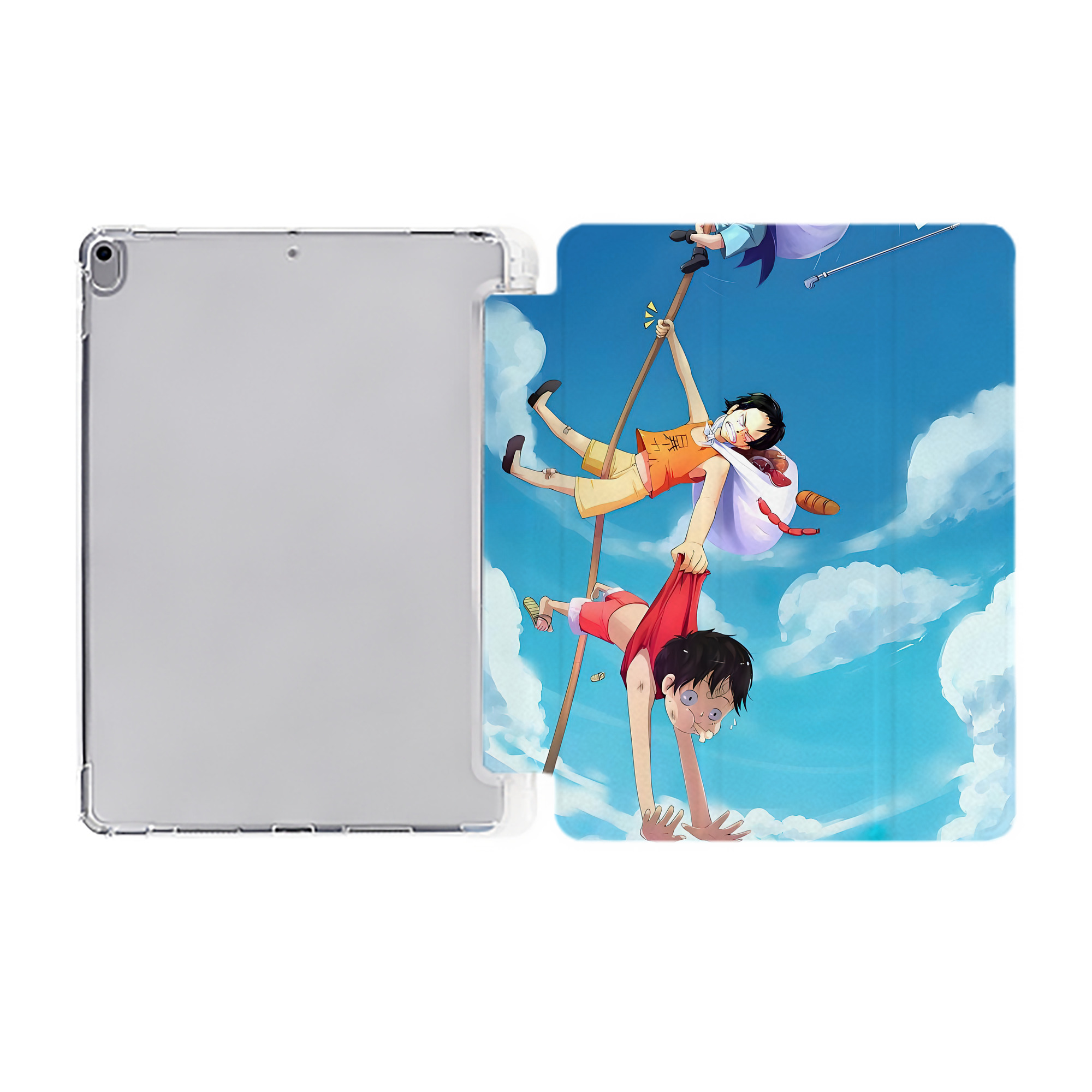 ワンピース ONE PIECE IPad ケース ペン収納付き 三つ折りスタンド PUレザー×シリコン 対応機種9.5/10.5/10.9インチ